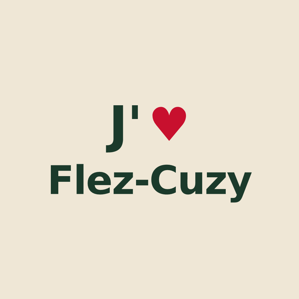 Tote bag personnalisé Flez-Cuzy — design « J'aime Flez-Cuzy » imprimé sur le tote bag