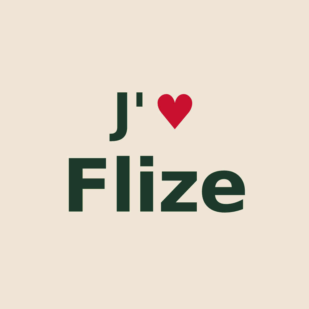 Tote bag personnalisé Flize — design « J'aime Flize » imprimé sur le tote bag