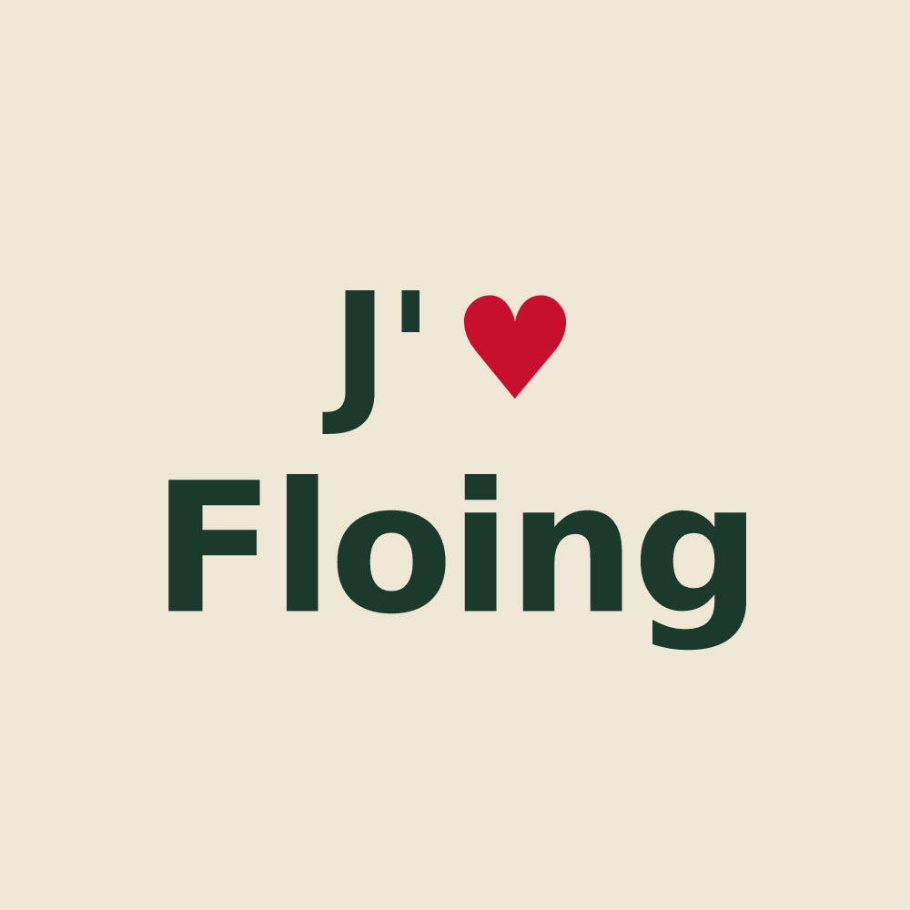 Tote bag personnalisé Floing — design J'aime Floing
