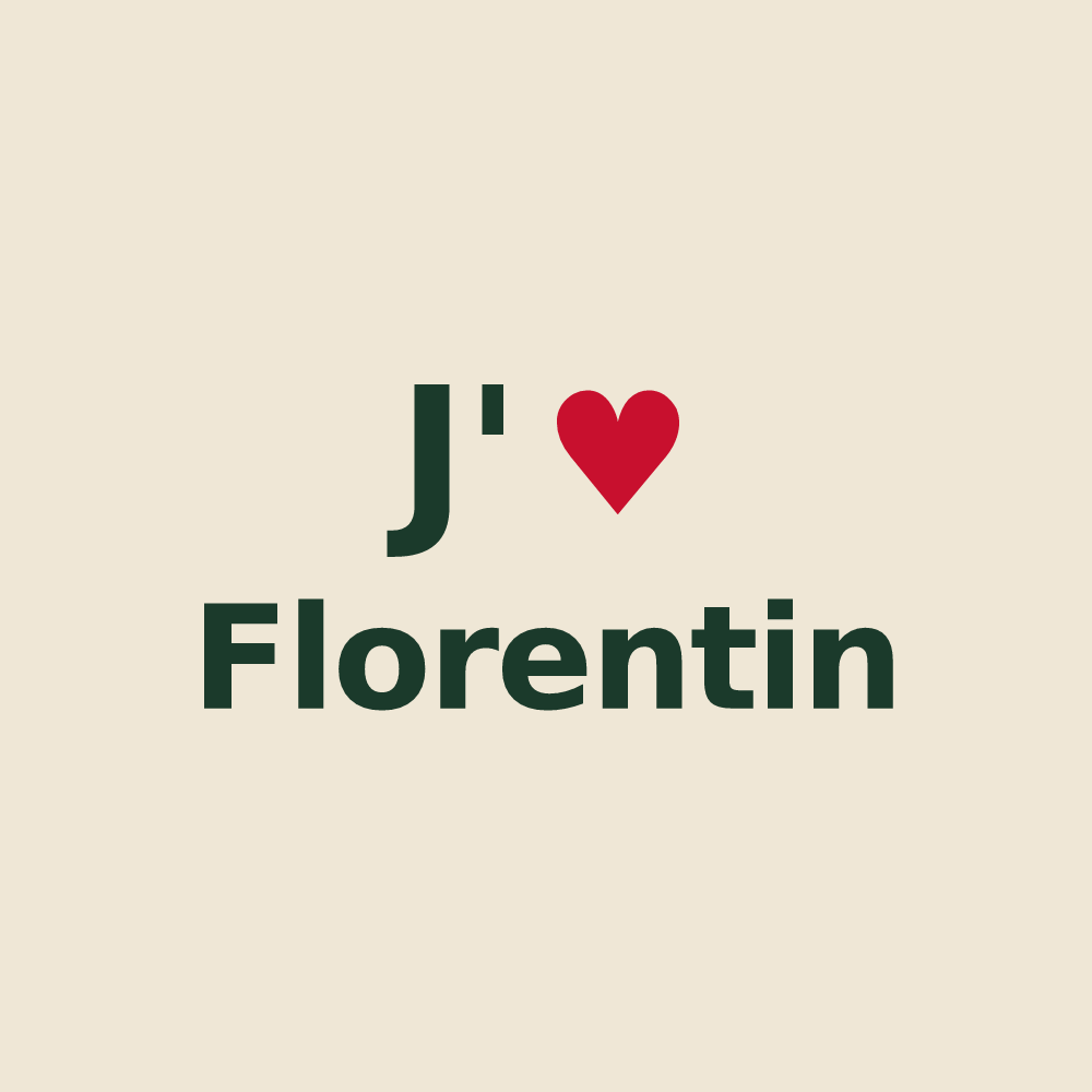 Tote bag personnalisé Florentin — design J'aime Florentin