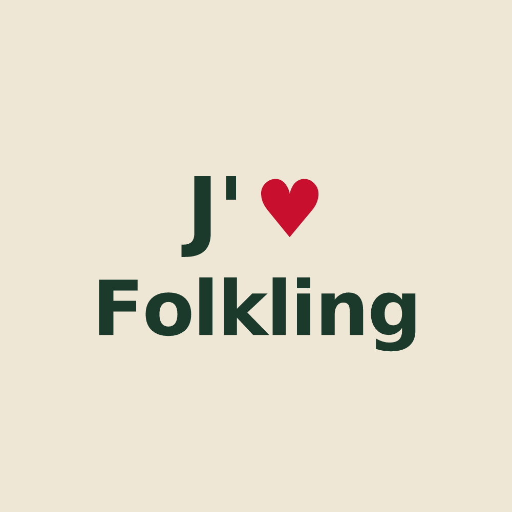 Tote bag personnalisé Folkling — design J'aime Folkling