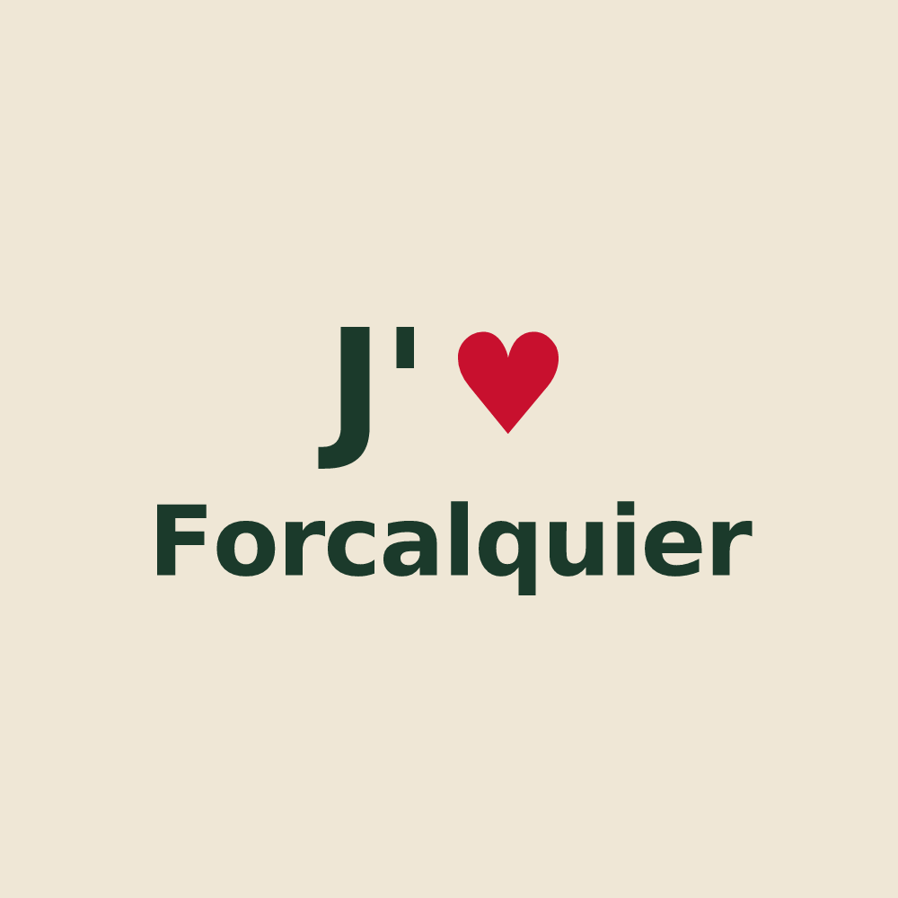 Tote bag personnalisé Forcalquier — design J'aime Forcalquier