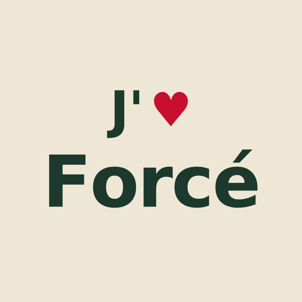 Tote bag personnalisé Forcé — design J'aime Forcé