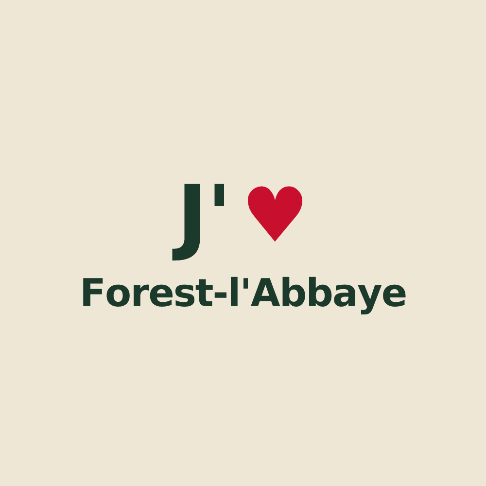 Tote bag personnalisé Forest-l'Abbaye — design J'aime Forest-l'Abbaye
