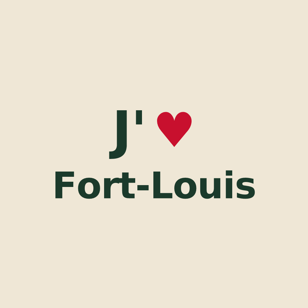 Tote bag personnalisé Fort-Louis — design J'aime Fort-Louis