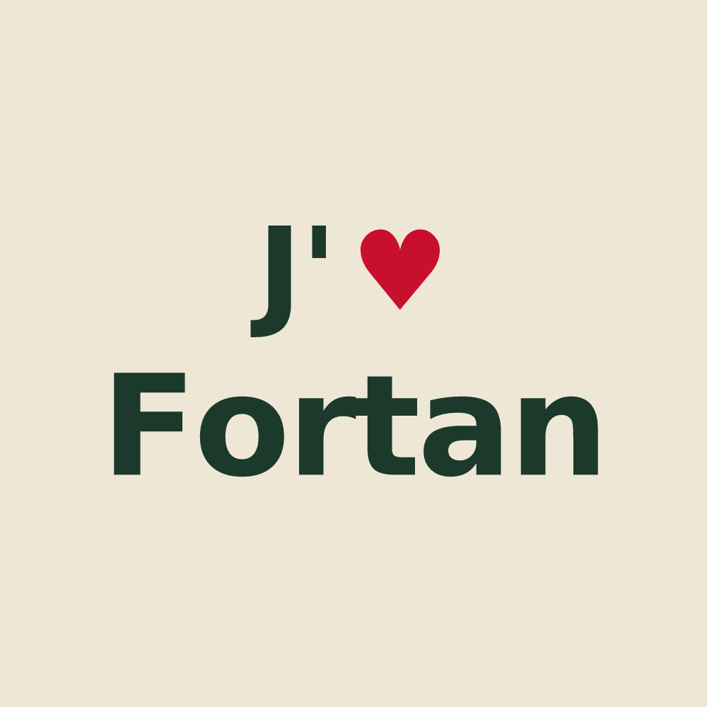 Tote bag personnalisé Fortan — design J'aime Fortan