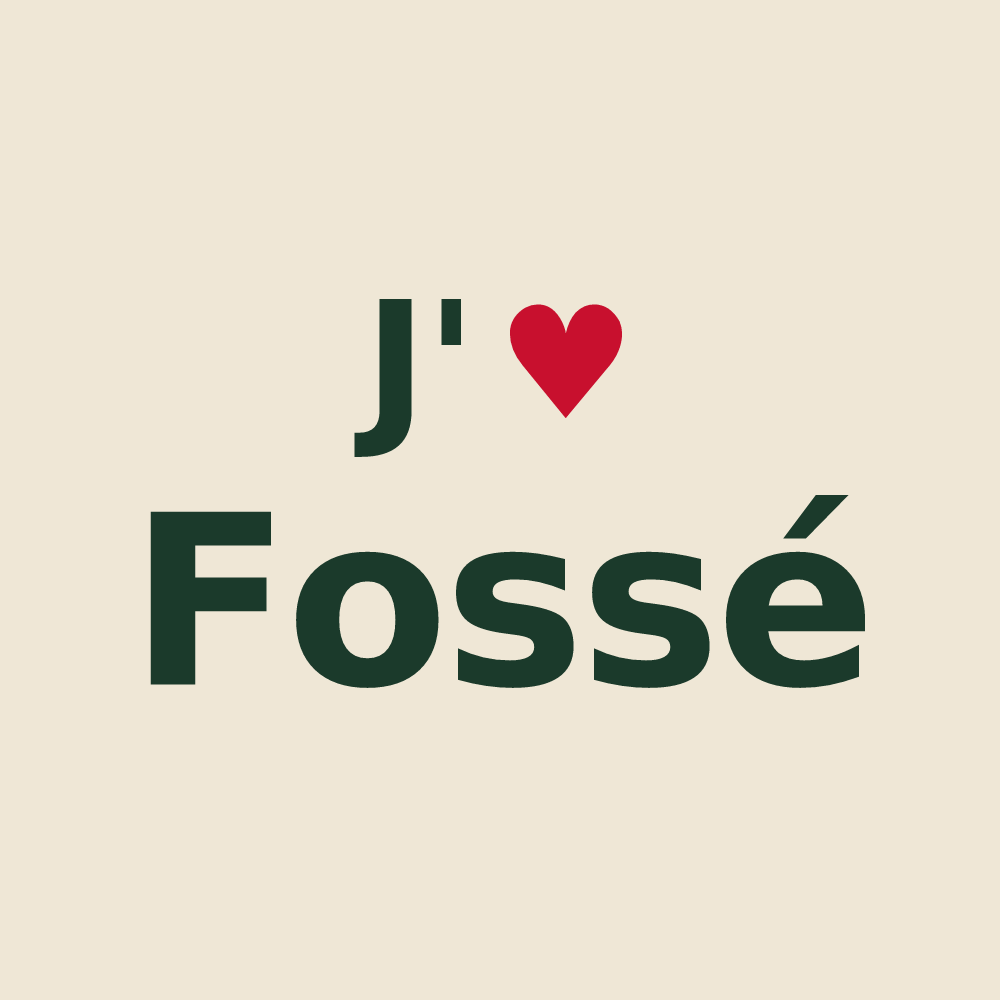 Tote bag personnalisé Fossé — design « J'aime Fossé » imprimé sur le tote bag
