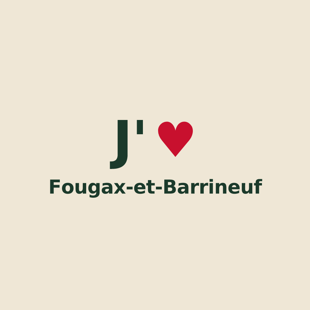 Tote bag personnalisé Fougax-et-Barrineuf — design J'aime Fougax-et-Barrineuf