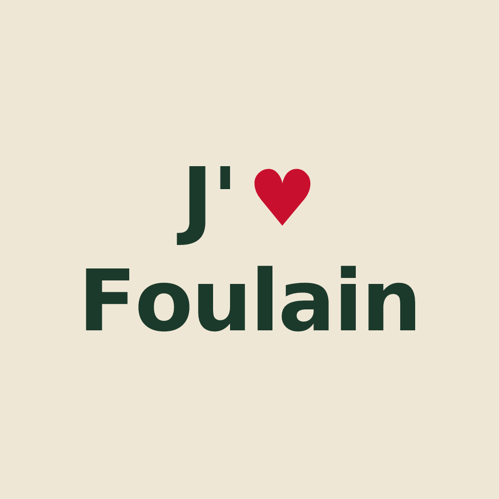 Tote bag personnalisé Foulain — design « J'aime Foulain » imprimé sur le tote bag