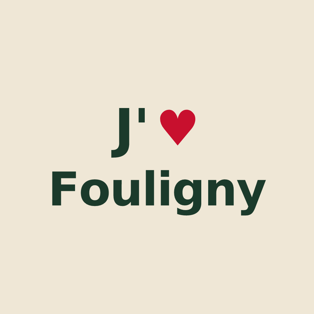 Tote bag personnalisé Fouligny — design « J'aime Fouligny » imprimé sur le tote bag