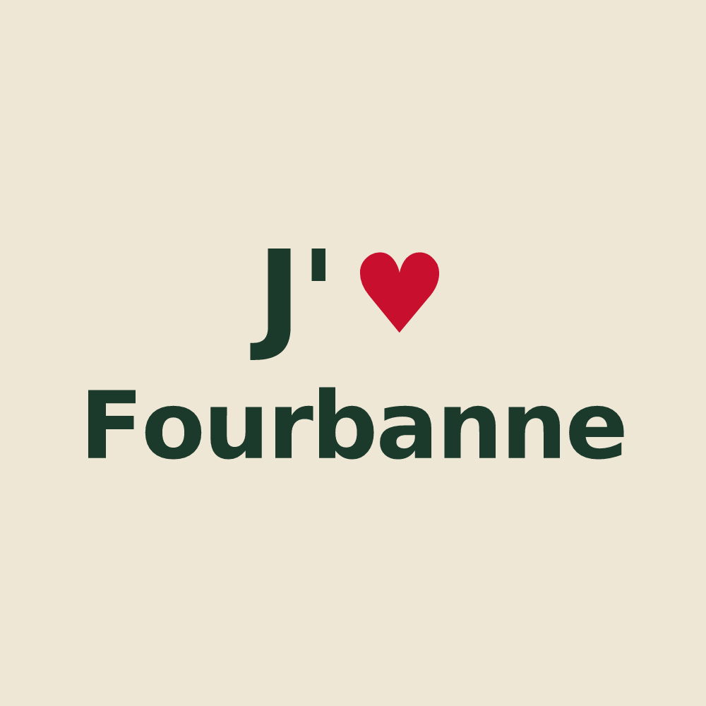 Tote bag personnalisé Fourbanne — design J'aime Fourbanne