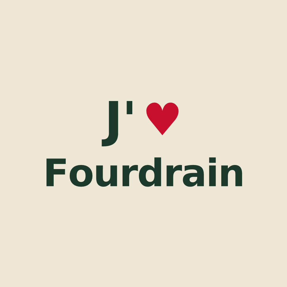 Tote bag personnalisé Fourdrain — design J'aime Fourdrain