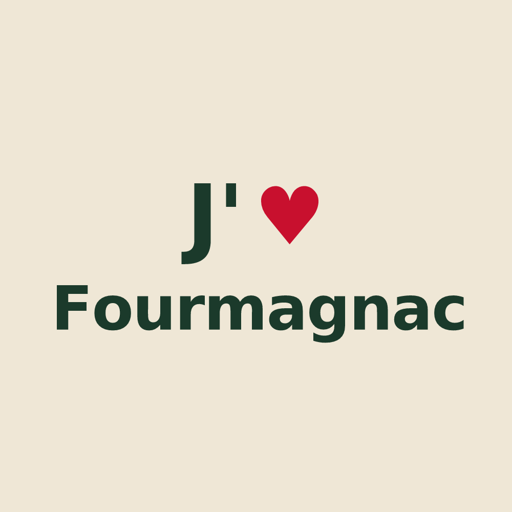 Tote bag personnalisé Fourmagnac — design J'aime Fourmagnac