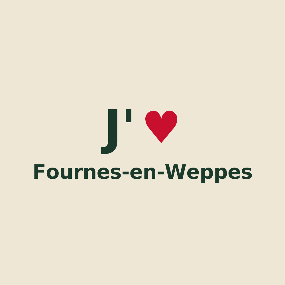 Tote bag personnalisé Fournes-en-Weppes — design J'aime Fournes-en-Weppes