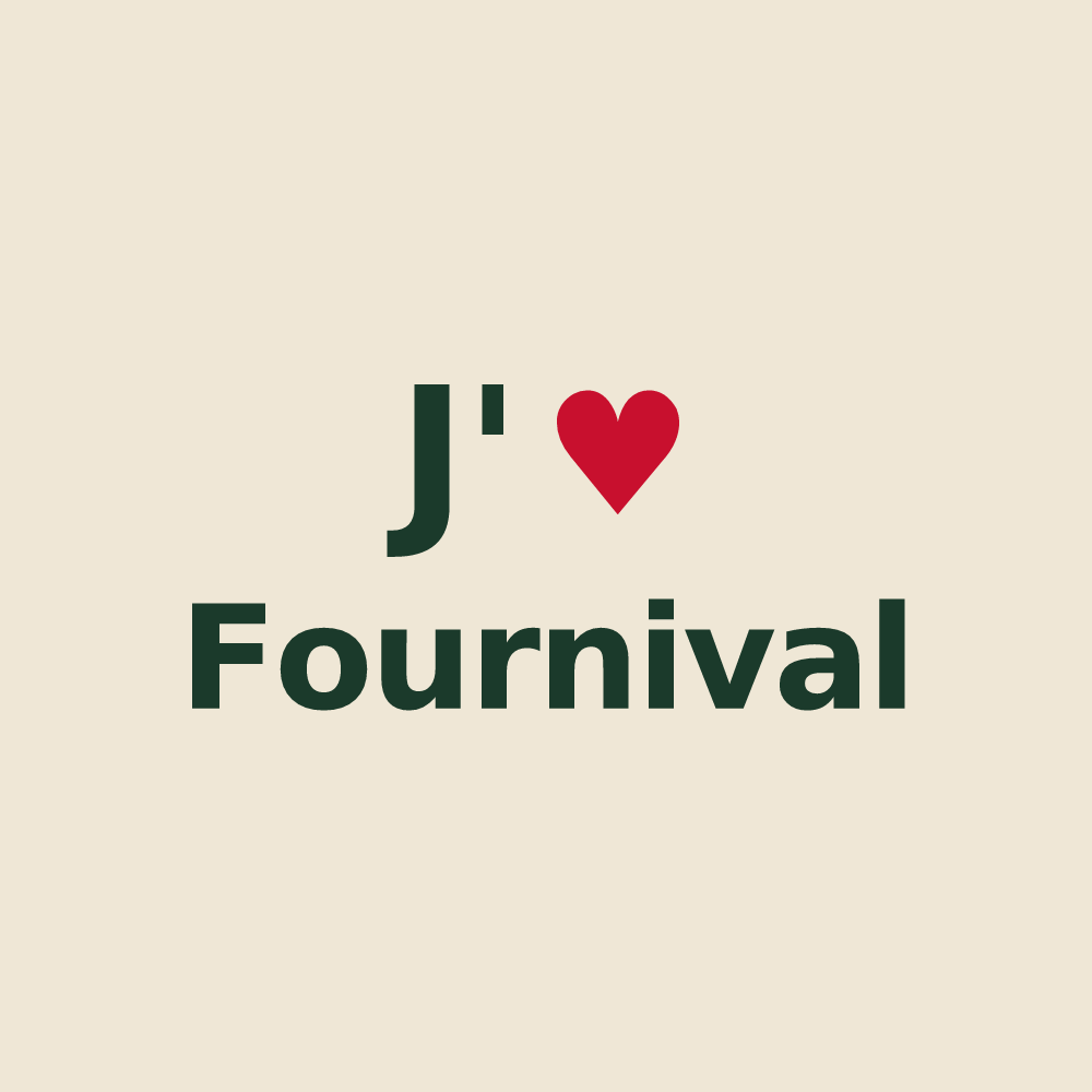 Tote bag personnalisé Fournival — design J'aime Fournival