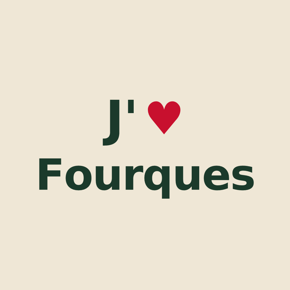 Tote bag personnalisé Fourques — design J'aime Fourques