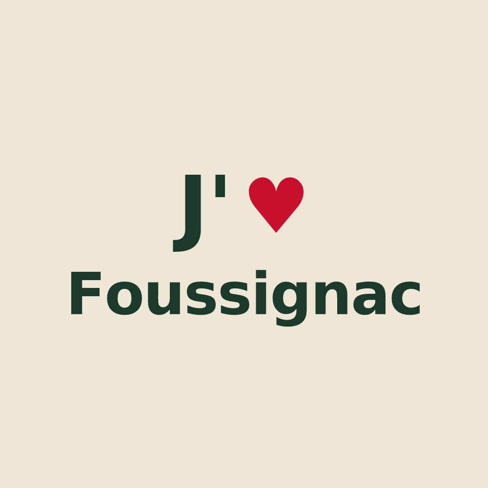 Tote bag personnalisé Foussignac — design J'aime Foussignac