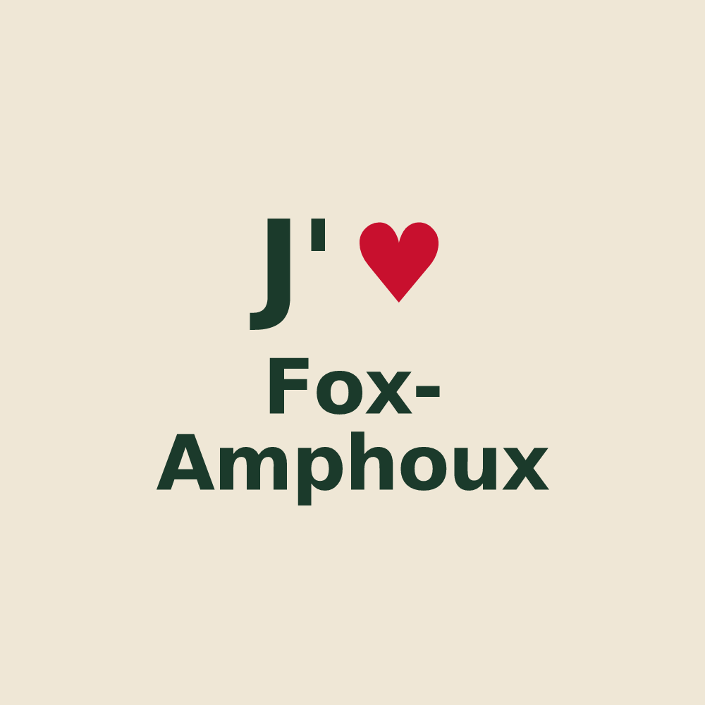 Tote bag personnalisé Fox-Amphoux — design J'aime Fox-Amphoux