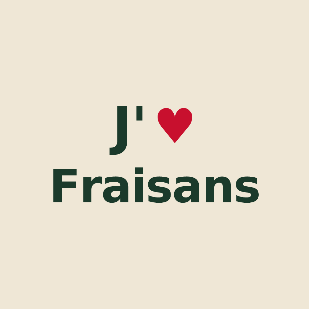 Tote bag personnalisé Fraisans — design J'aime Fraisans