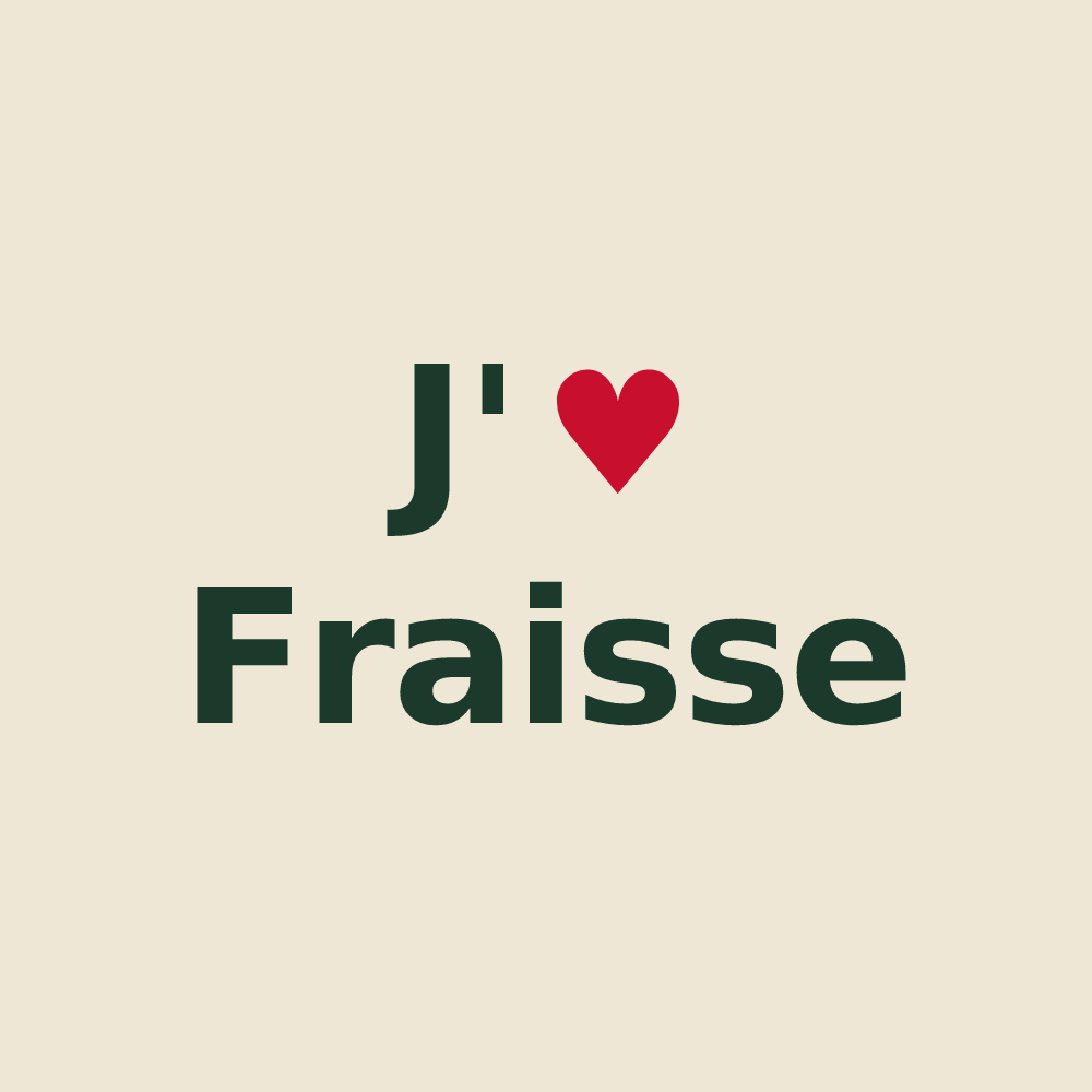 Tote bag personnalisé Fraisse — design J'aime Fraisse