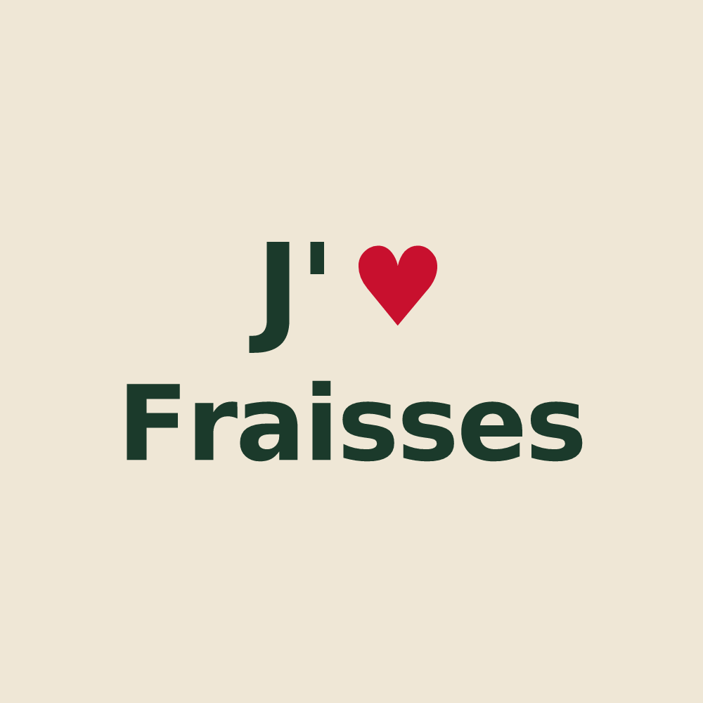 Tote bag personnalisé Fraisses — design J'aime Fraisses