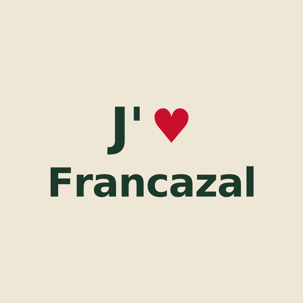 Tote bag personnalisé Francazal — design J'aime Francazal