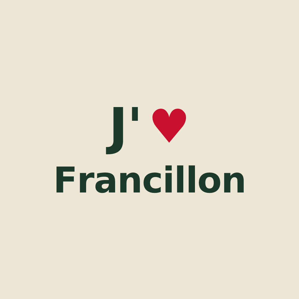 Tote bag personnalisé Francillon — design J'aime Francillon