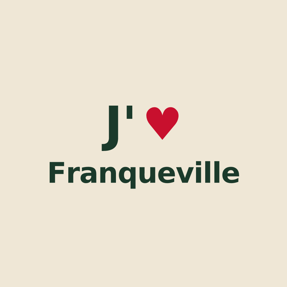 Tote bag personnalisé Franqueville — design J'aime Franqueville