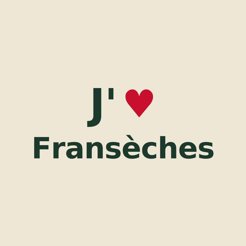 Tote bag personnalisé Fransèches — design J'aime Fransèches