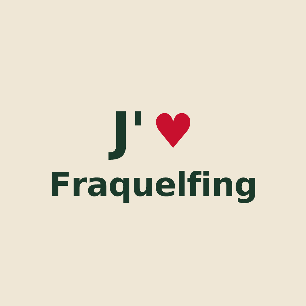 Tote bag personnalisé Fraquelfing — design J'aime Fraquelfing