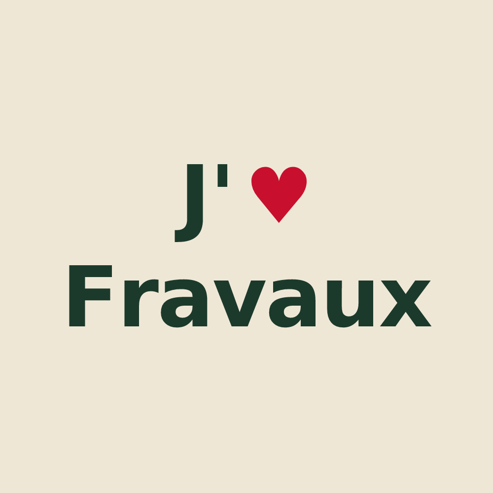 Tote bag personnalisé Fravaux — design « J'aime Fravaux » imprimé sur le tote bag