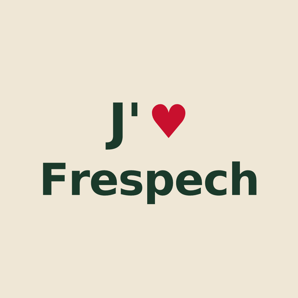 Tote bag personnalisé Frespech — design J'aime Frespech