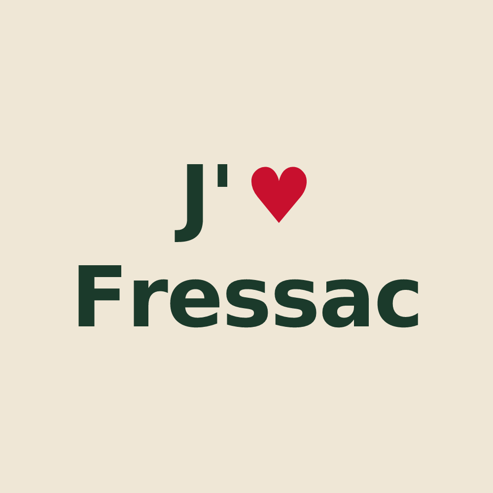 Tote bag personnalisé Fressac — design J'aime Fressac
