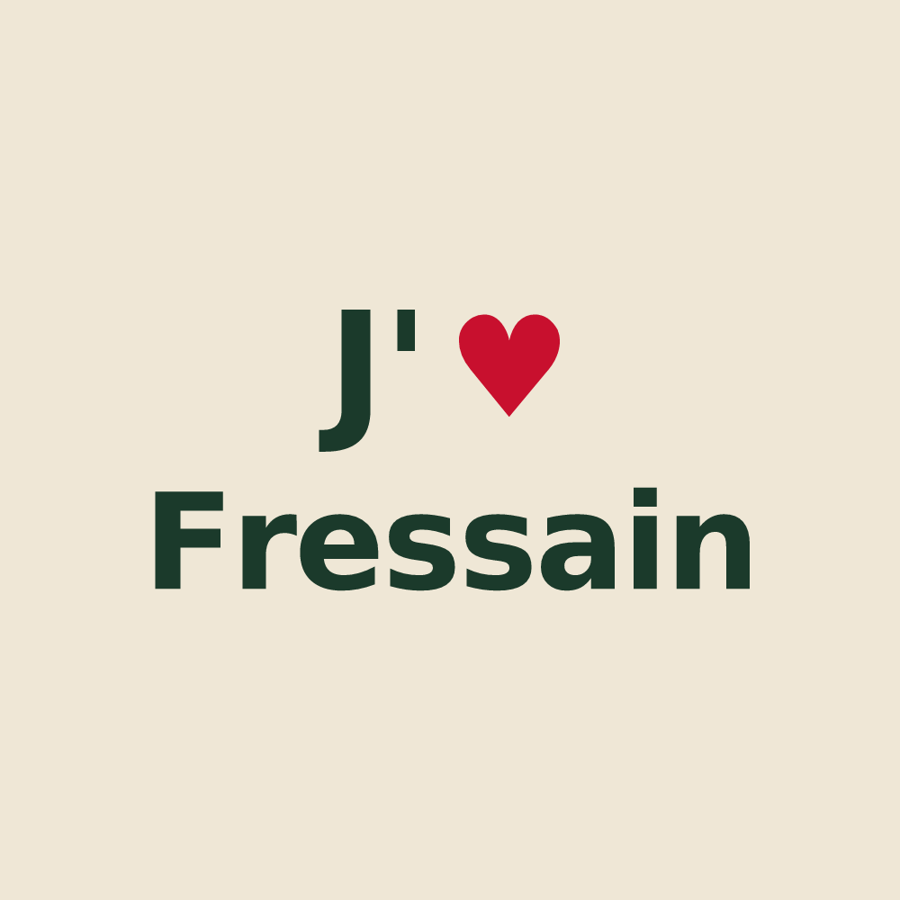 Tote bag personnalisé Fressain — design J'aime Fressain