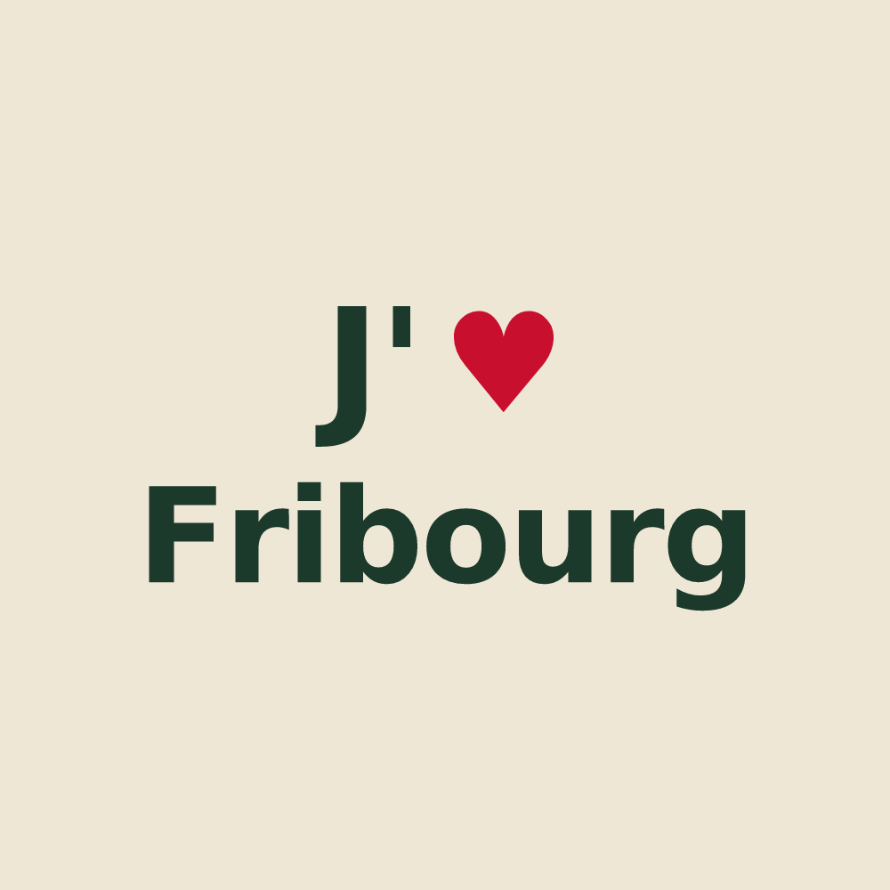 Tote bag personnalisé Fribourg — design J'aime Fribourg