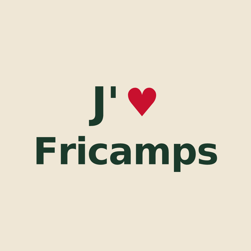 Tote bag personnalisé Fricamps — design J'aime Fricamps
