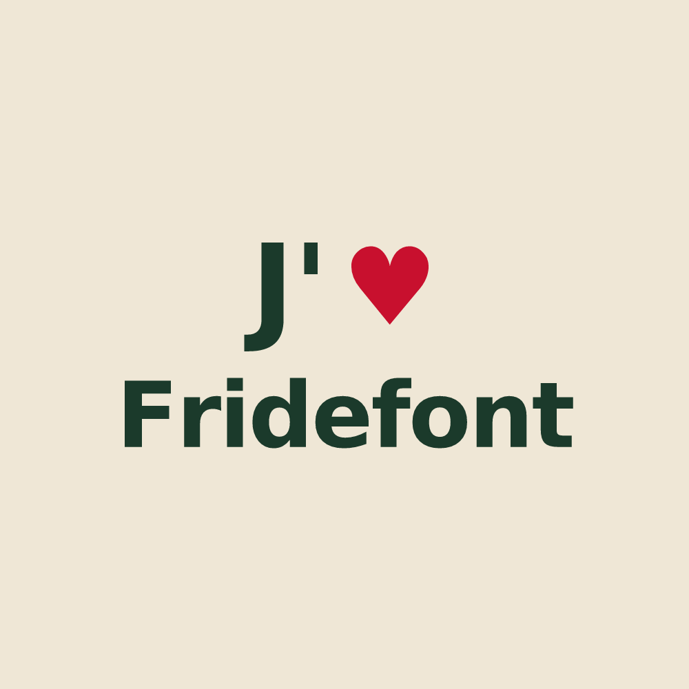 Tote bag personnalisé Fridefont — design J'aime Fridefont