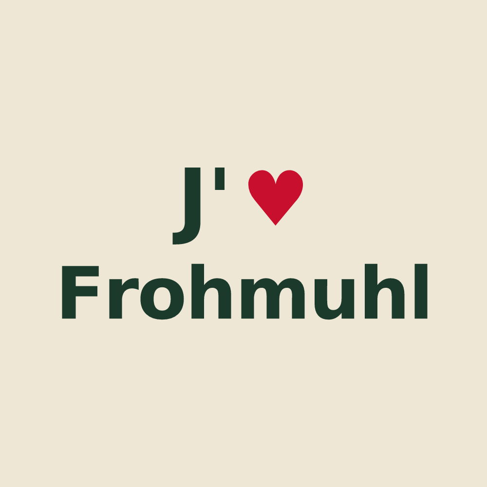 Tote bag personnalisé Frohmuhl — design J'aime Frohmuhl