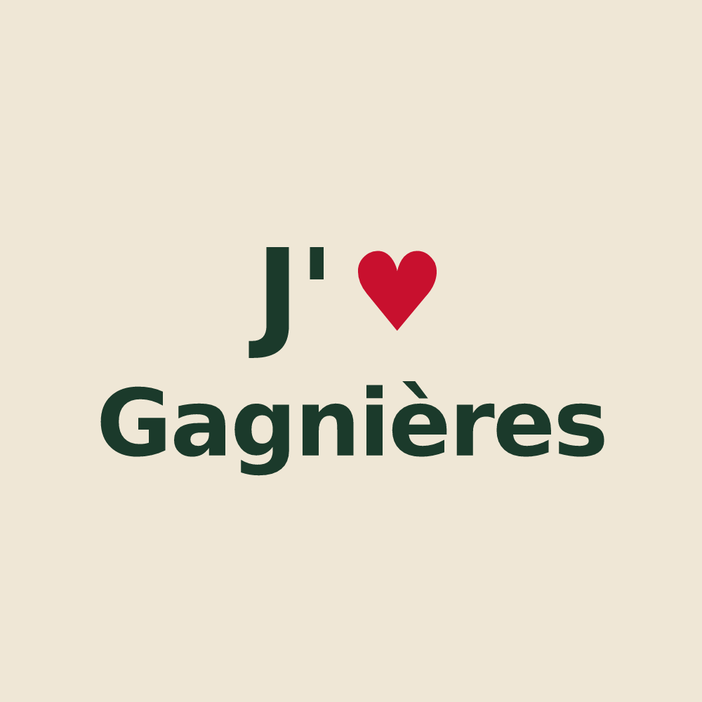 Tote bag personnalisé Gagnières — design J'aime Gagnières