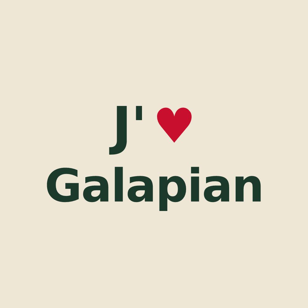 Tote bag personnalisé Galapian — design J'aime Galapian