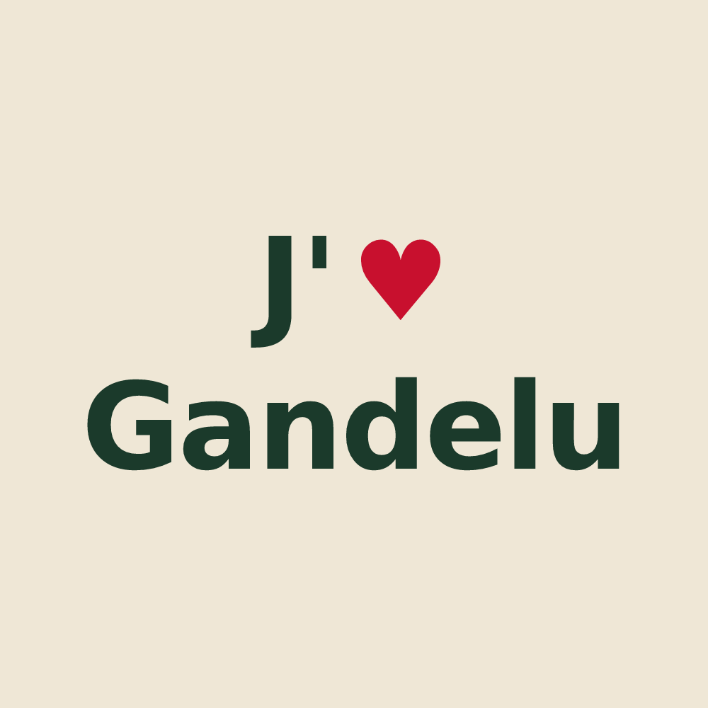 Tote bag personnalisé Gandelu — design J'aime Gandelu