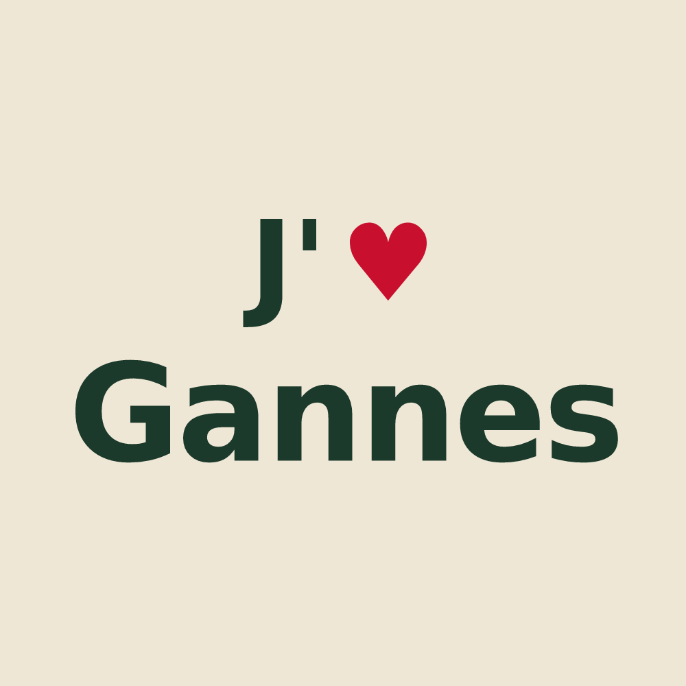 Tote bag personnalisé Gannes — design J'aime Gannes