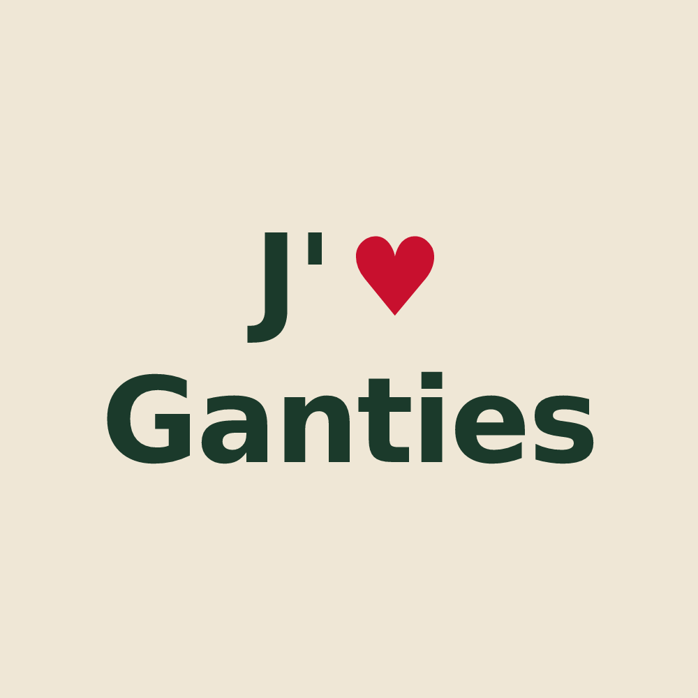 Tote bag personnalisé Ganties — design J'aime Ganties