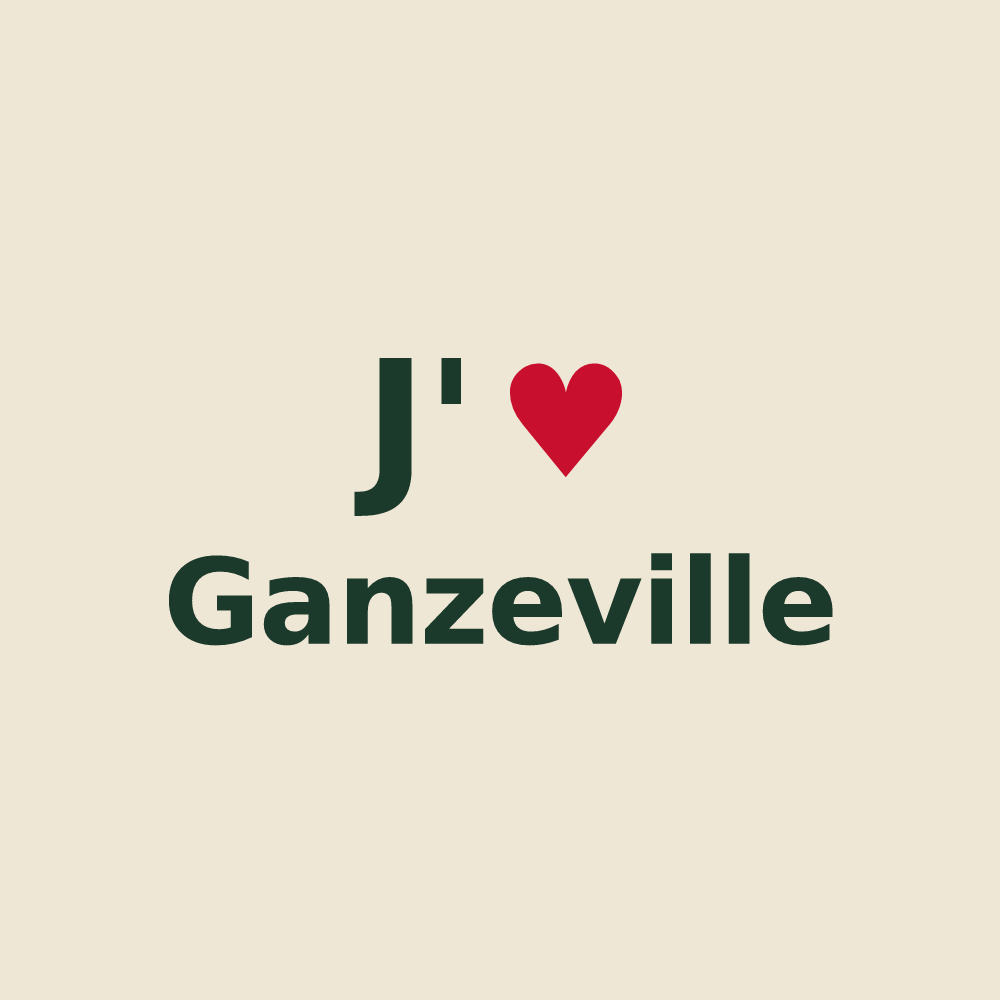 Tote bag personnalisé Ganzeville — design J'aime Ganzeville