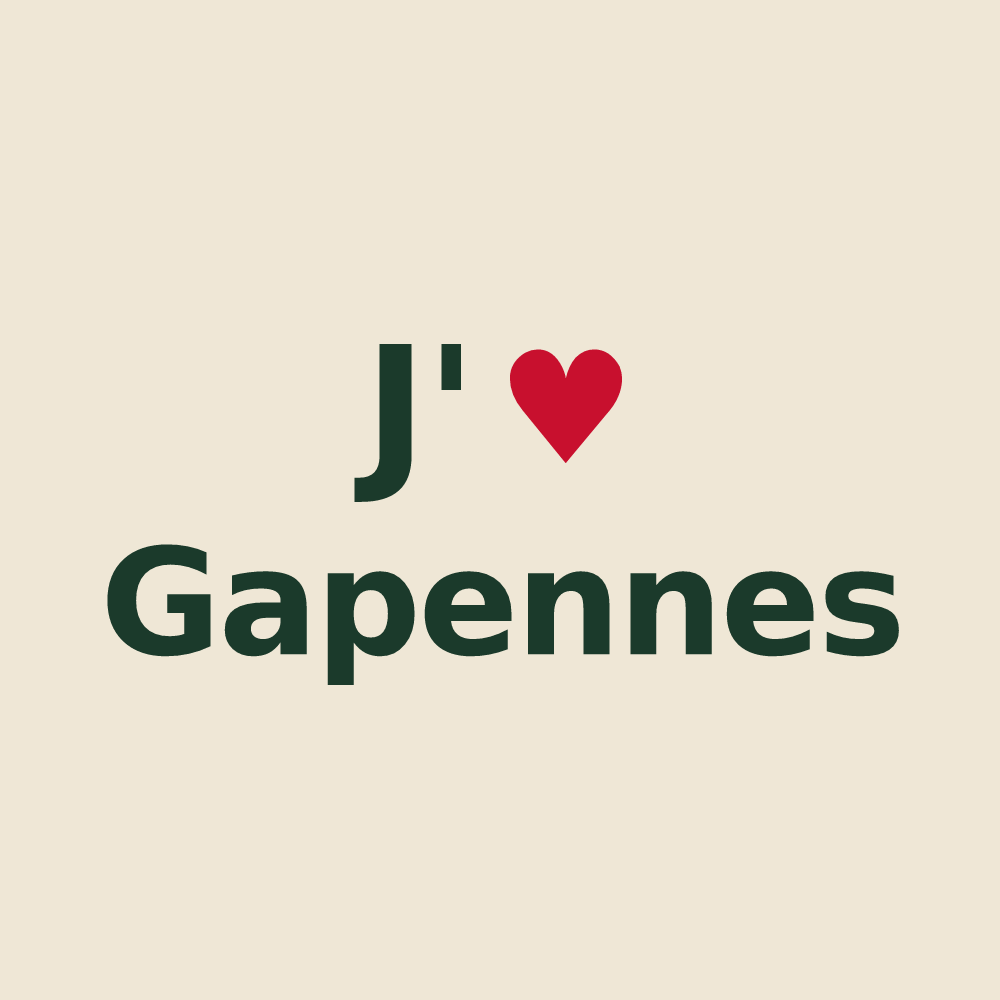 Tote bag personnalisé Gapennes — design J'aime Gapennes