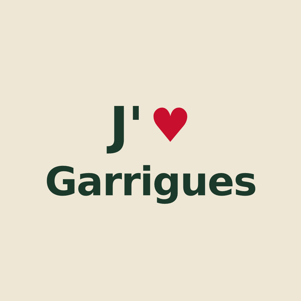 Tote bag personnalisé Garrigues — design J'aime Garrigues