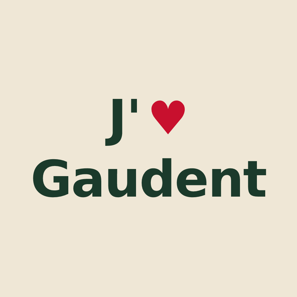 Tote bag personnalisé Gaudent — design J'aime Gaudent