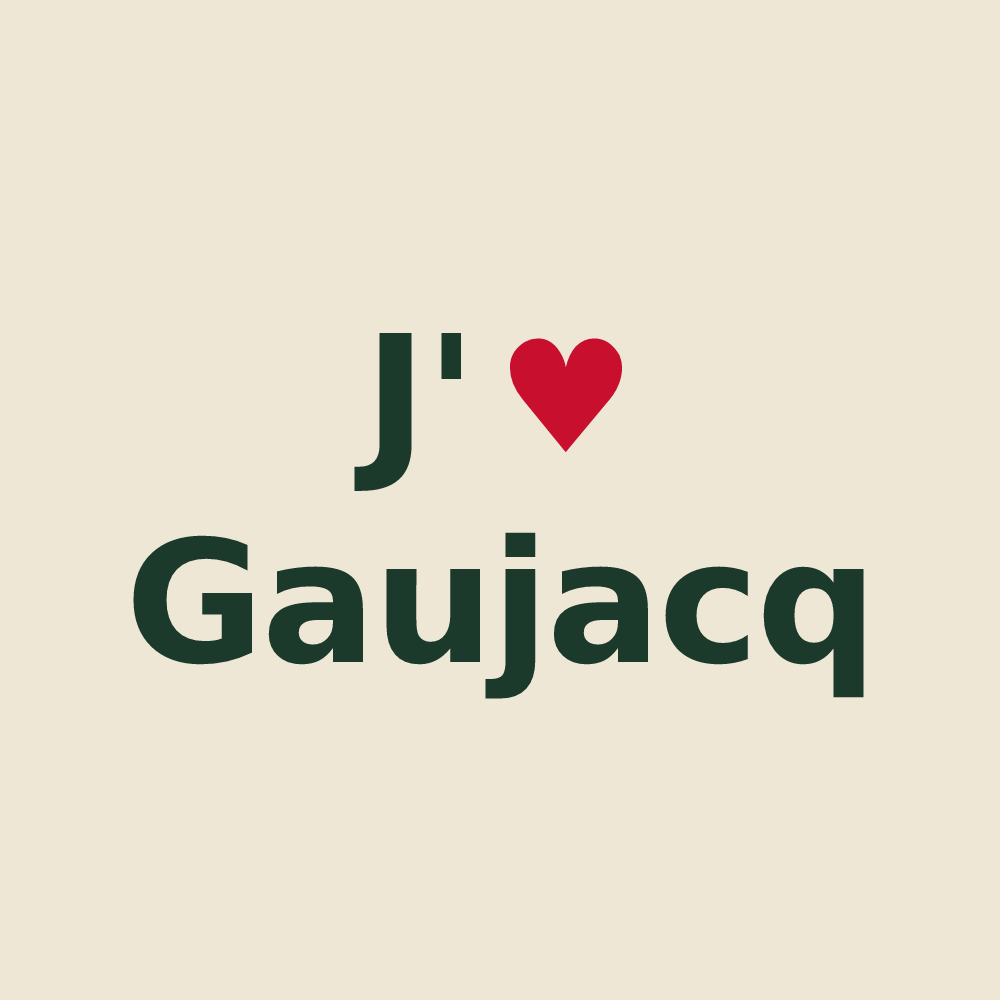 Tote bag personnalisé Gaujacq — design J'aime Gaujacq