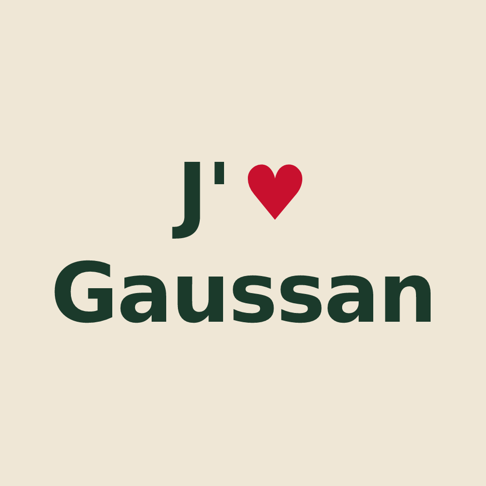Tote bag personnalisé Gaussan — design J'aime Gaussan