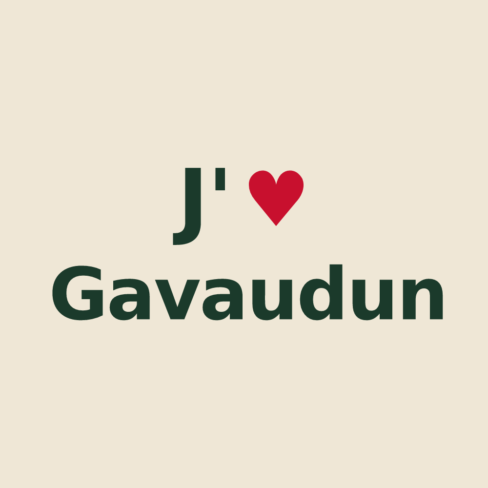 Tote bag personnalisé Gavaudun — design J'aime Gavaudun